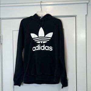 Adidas Men's Black and White Trefoil Hoodie size medium.